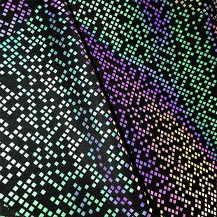 炫彩印花小方格反光布
